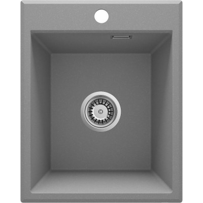 Deante Eridan Zlewozmywak granitowy 1-komorowy bez ociekacza - szary metalik