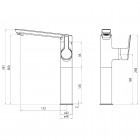 Deante Arnika Titanium bateria umywalkowa wysoka BQA D21K