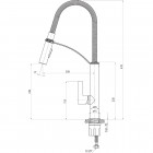Deante Gerbera bateria zlewozmywakowa z wyciąganą wylewką czarna BGB N72M