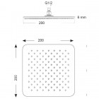 Giulini Giovanni Deszczownica kwadratowa 20x20 cm INOX ACS500E8