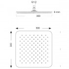 Giulini Giovanni Deszczownica kwadratowa 30x30 cm INOX ACS500F0