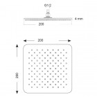Giulini Giovanni Deszczownica kwadratowa 20x20 cm INOX ACS600E8