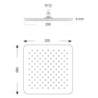 Giulini Giovanni Deszczownica kwadratowa 25x25 cm INOX ACS600E9