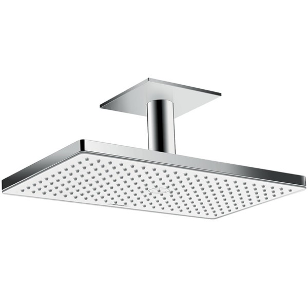 Hansgrohe Rainmaker Select EcoSmart deszczownica prostokątna 46,6x27 cm z ramieniem sufitowym biały/chrom 24012400