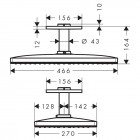 Hansgrohe Rainmaker Select EcoSmart deszczownica prostokątna 46,6x27 cm z ramieniem sufitowym biały/chrom 24012400