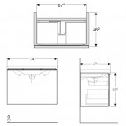 Geberit Acanto szafka podumywalkowa 74 cm biały połysk 500.611.01.2