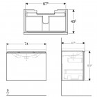 Geberit Acanto szafka podumywalkowa 74 cm biały połysk 500.615.01.2