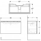 Geberit Acanto szafka podumywalkowa 89 cm biały połysk 500.616.01.2