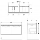 Geberit Acanto szafka podumywalkowa 119 cm biały połysk 500.613.01.2