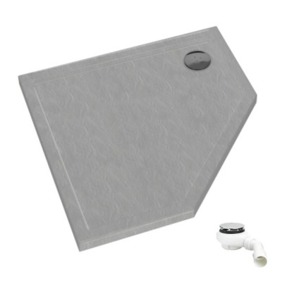 OUTLET Schedpol Caspar New Cement Stone brodzik pięciokątny 80x80 cm 32397/CT/ST