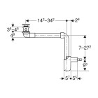 Geberit Syfon do umywalki oszczędzający przestrzeń z korkiem klik klak biały/chrom 152.073.21.1