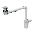 Geberit Syfon do umywalki oszczędzający przestrzeń z korkiem z dźwignią biały/chrom 152.072.21.1