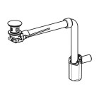 Geberit Syfon do umywalki oszczędzający przestrzeń z korkiem z dźwignią biały/chrom 152.072.21.1