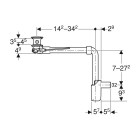 Geberit Syfon do umywalki oszczędzający przestrzeń z korkiem z dźwignią biały/chrom 152.072.21.1