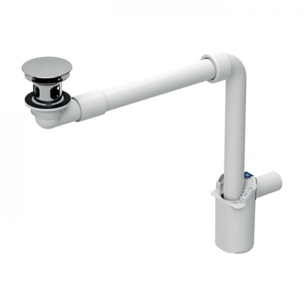 Geberit Syfon do umywalki oszczędzający przestrzeń z korkiem biały/chrom 152.091.21.1