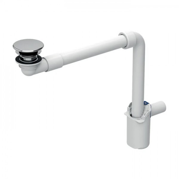 Geberit Syfon do umywalki oszczędzający przestrzeń z korkiem biały/chrom 152.084.21.1