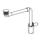 Geberit Syfon do umywalki oszczędzający przestrzeń z korkiem biały/chrom 152.084.21.1