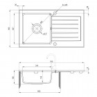 Deante Zorba zlewozmywak granitowy 76x44 cm z baterią kuchenną Milin szary ZQZBS113