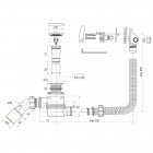 Deante Easy Clean przelew wannowy z napełnianiem chrom NHC 040B