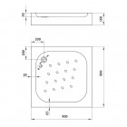 Deante Corner brodzik kwadratowy 90 cm KTC 041B