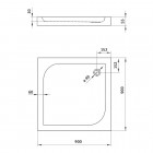 Deante Cubic brodzik kwadratowy 90 cm KTK 041B