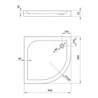 Deante Cubic brodzik półokrągły 90 cm KTK 051B