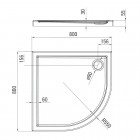 Deante Minimal brodzik półokrągły 80 cm KTN 054B