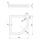 Deante Minimal brodzik półokrągły 90 cm KTN 053B