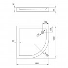 Deante Minimal brodzik półokrągły 100 cm KTN 051B