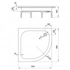 Deante Standard Plus II brodzik półokrągły 80 cm KTU 032B