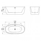 Deante Alpinia wanna wolnostojąca owalna 150x72 cm KDU 015W