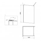 Deante Abelia ścianka wolnostojąca Walk-in 140 cm KTA 034P