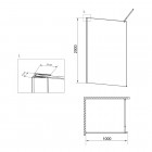 Deante Abelia ścianka wolnostojąca Walk-in 100 cm czarna KTA N30P