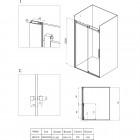 Deante Hiacynt drzwi prysznicowe przesuwne 100 cm KQH 010P
