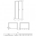 Deante Flex drzwi prysznicowe składane 80 cm chrom/szkło szronione KTL 622D