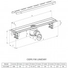 Deante Deante odpływ liniowy z rusztem z wzorem z 60 cm KOS 006C