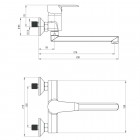 Deante Corio bateria zlewozmywakowa Eco ścienna chrom BFCE080M