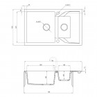 Deante Andante zlewozmywak granitowy 78x49 cm grafitowy ZQN 2513