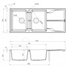 Deante Andante zlewozmywak granitowy 116x50 cm odwracalny grafitowy metalik ZQN G213
