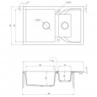 Deante Andante zlewozmywak granitowy 78x49 cm odwracalny grafitowy metalik ZQN G513
