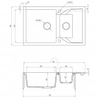Deante Andante zlewozmywak granitowy 78x49 cm odwracalny szary metalik ZQN S513