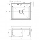 Deante Andante zlewozmywak granitowy 60x52 cm antracyt metalik ZQN T103