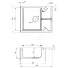 Deante Andante zlewozmywak granitowy 59x49 cm odwracalny antracyt metalik ZQN T11A