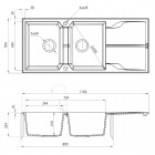 Deante Andante zlewozmywak granitowy 116x50 cm odwracalny antracyt metalik ZQN T213