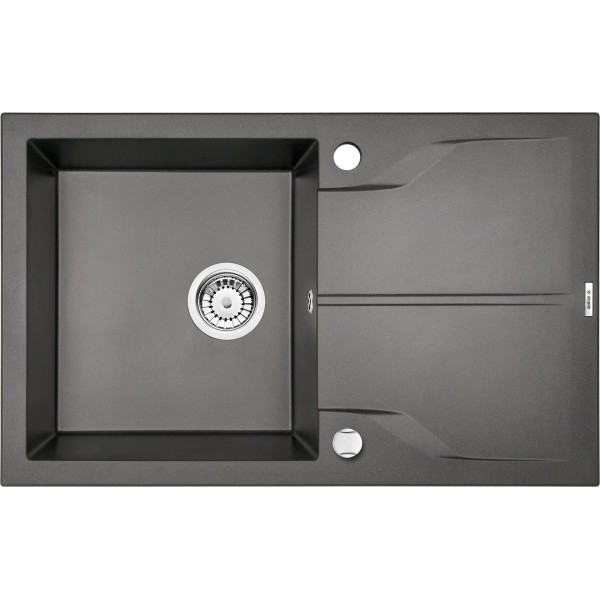 Deante Andante Flush zlewozmywak granitowy 78x49 cm antracyt metalik ZQN T11F