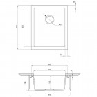 Deante Corda zlewozmywak granitowy 46x32 cm antracyt metalik ZQA T10B