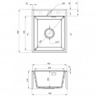 Deante Eridan zlewozmywak granitowy 40x50 cm szary metalik ZQE S104
