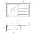 Deante Zorba zlewozmywak granitowy 76x44 cm antracyt metalik ZQZ T113
