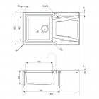 Deante Prime zlewozmywak granitowo-stalowy 86x50 cm stal/antracyt ZSR T113