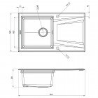 Deante Prime Bicolor zlewozmywak granitowy 86x50 cm grafitowy metalik/antracyt metalik ZSR G11T